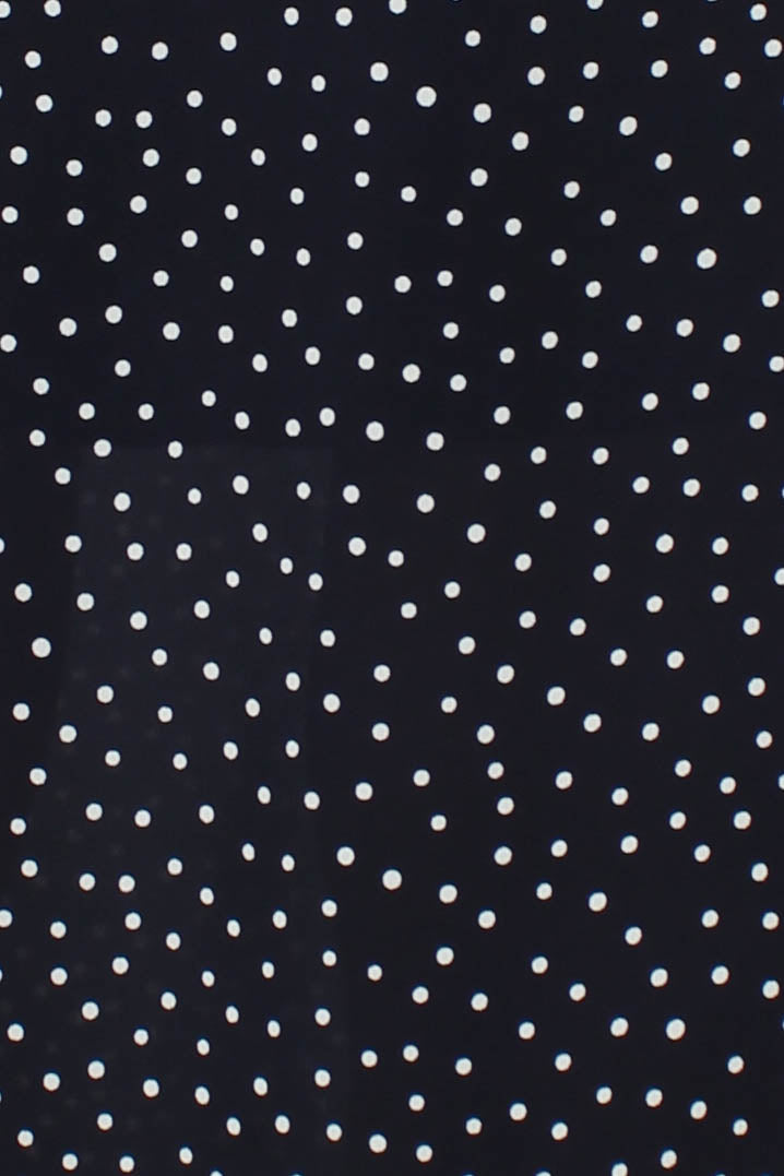 Navy and white polka dot flare midi skirt