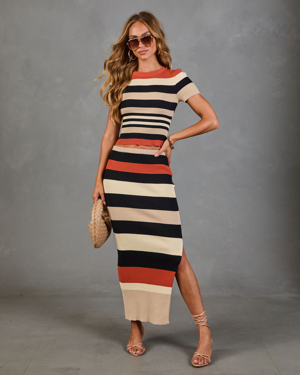 Sienna Hour Cotton Striped Short Sleeve Top
