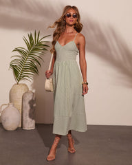 Sea Whisper Striped Midi Dress