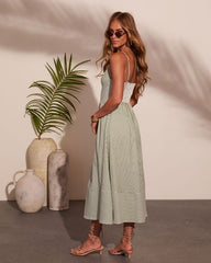 Sea Whisper Striped Midi Dress