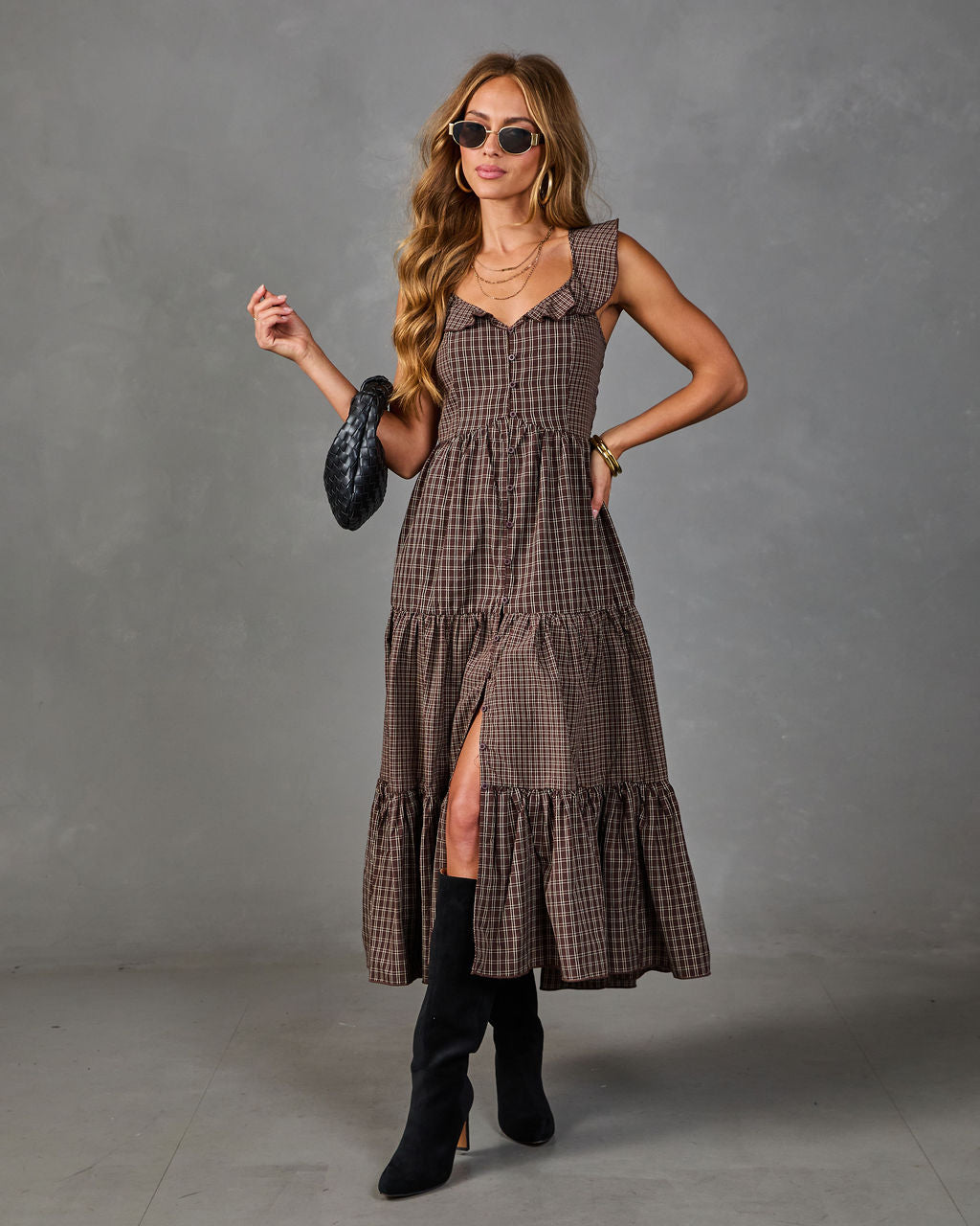 Harvest Darling Plaid Maxi Top