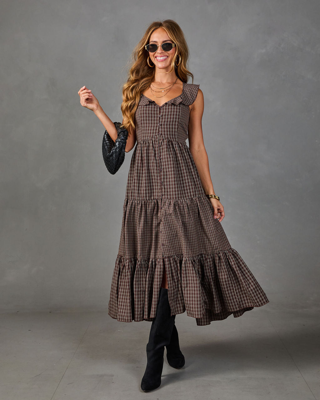 Harvest Darling Plaid Maxi Top