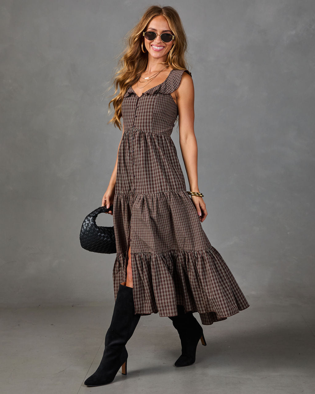 Harvest Darling Plaid Maxi Top