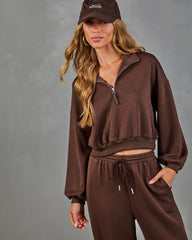 Espresso Ease Scuba Quarter Zip Top