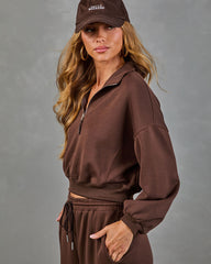 Espresso Ease Scuba Quarter Zip Top
