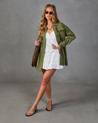 Raw Canvas Cotton Military Jacket