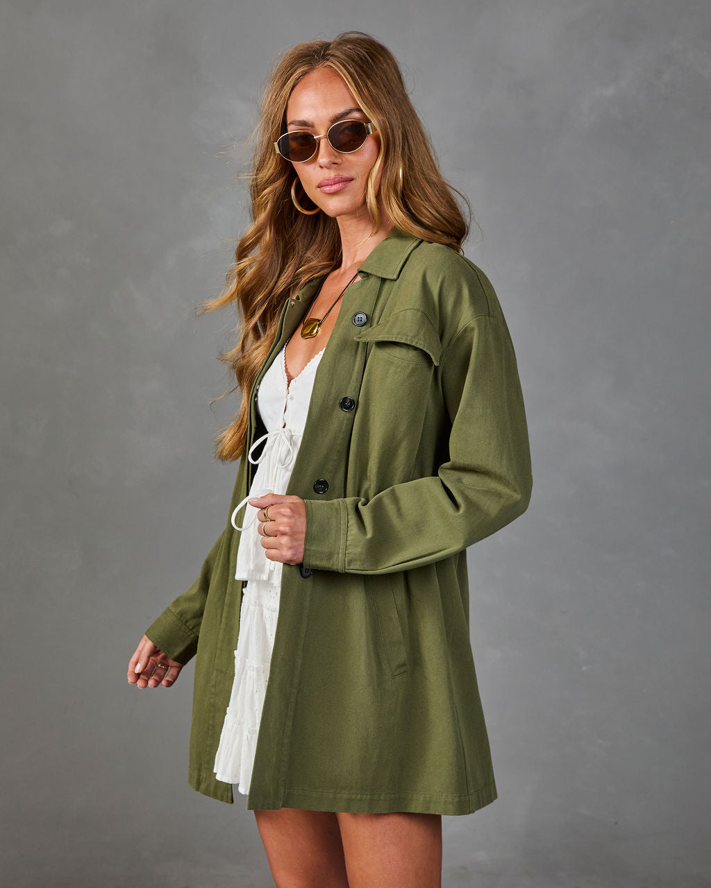 Raw Canvas Cotton Military Jacket