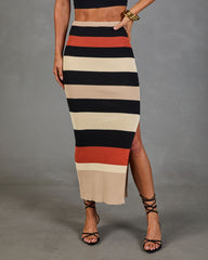 Sienna Hour Cotton Striped Maxi Skirt