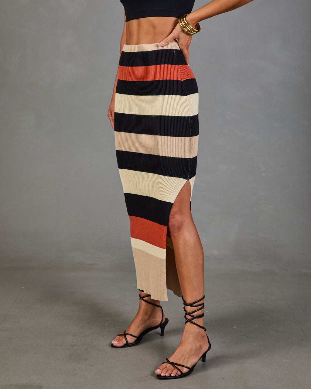 Sienna Hour Cotton Striped Maxi Skirt