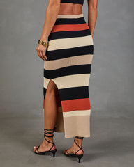 Sienna Hour Cotton Striped Maxi Skirt