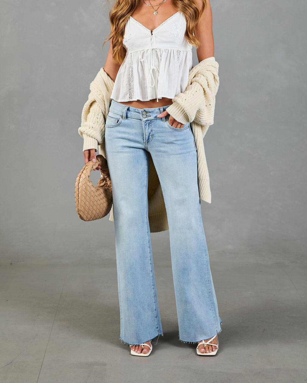 Jewlie Super Stretch Low Rise Flare Jeans