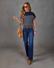 Ryanne Striped Mock Neck Sweater