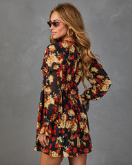 Seasonal Shift Floral Ruffle Chiffon Mini Dress