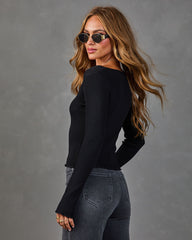 Daniella Ribbed Lace Trim Top