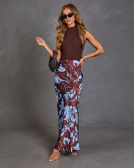 Harvest Days Floral Satin Maxi Skirt