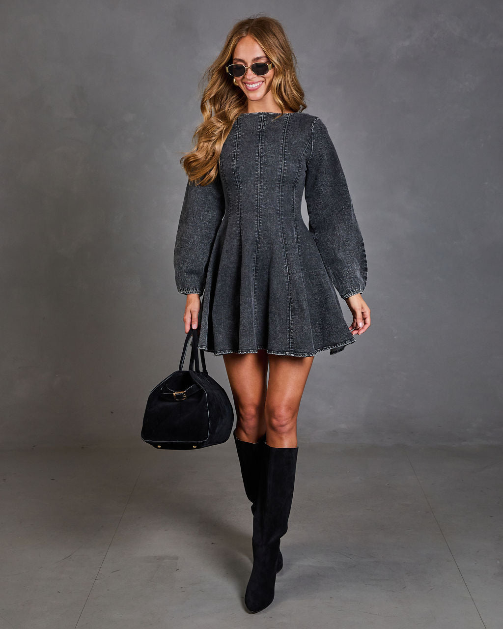 Morning Stroll Denim Mini Dress