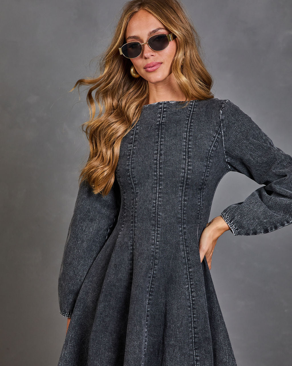 Morning Stroll Denim Mini Dress