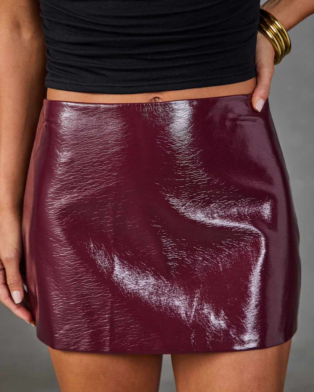 Gallery Noir Faux Leather Mini Skirt