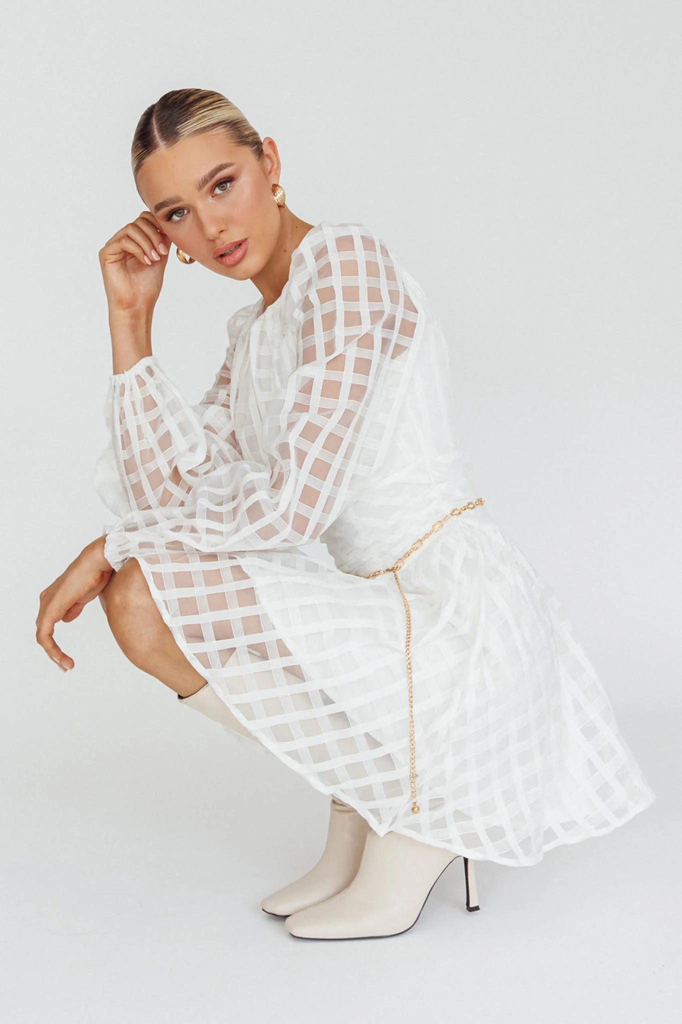 Tatiana Long Sleeve Plaid Mini Dress