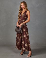 Honeycrisp Bloom Mesh Floral Maxi Dress