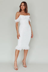 Wish Come True Lace Midi Dress White