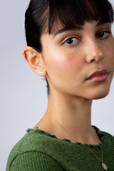 Gold rectangle half hoop