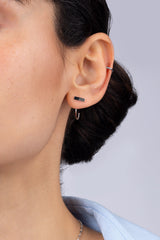 Silver rectangle half hoop
