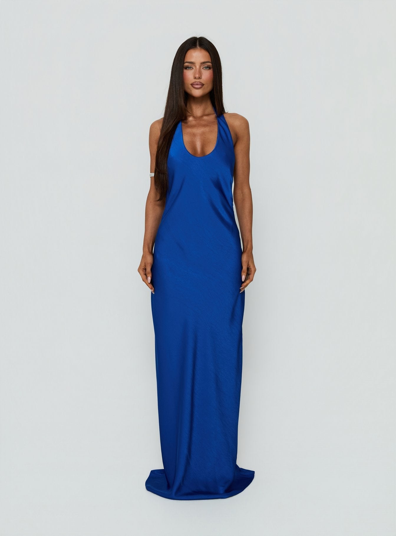 Bare Halter Maxi Dress Blue