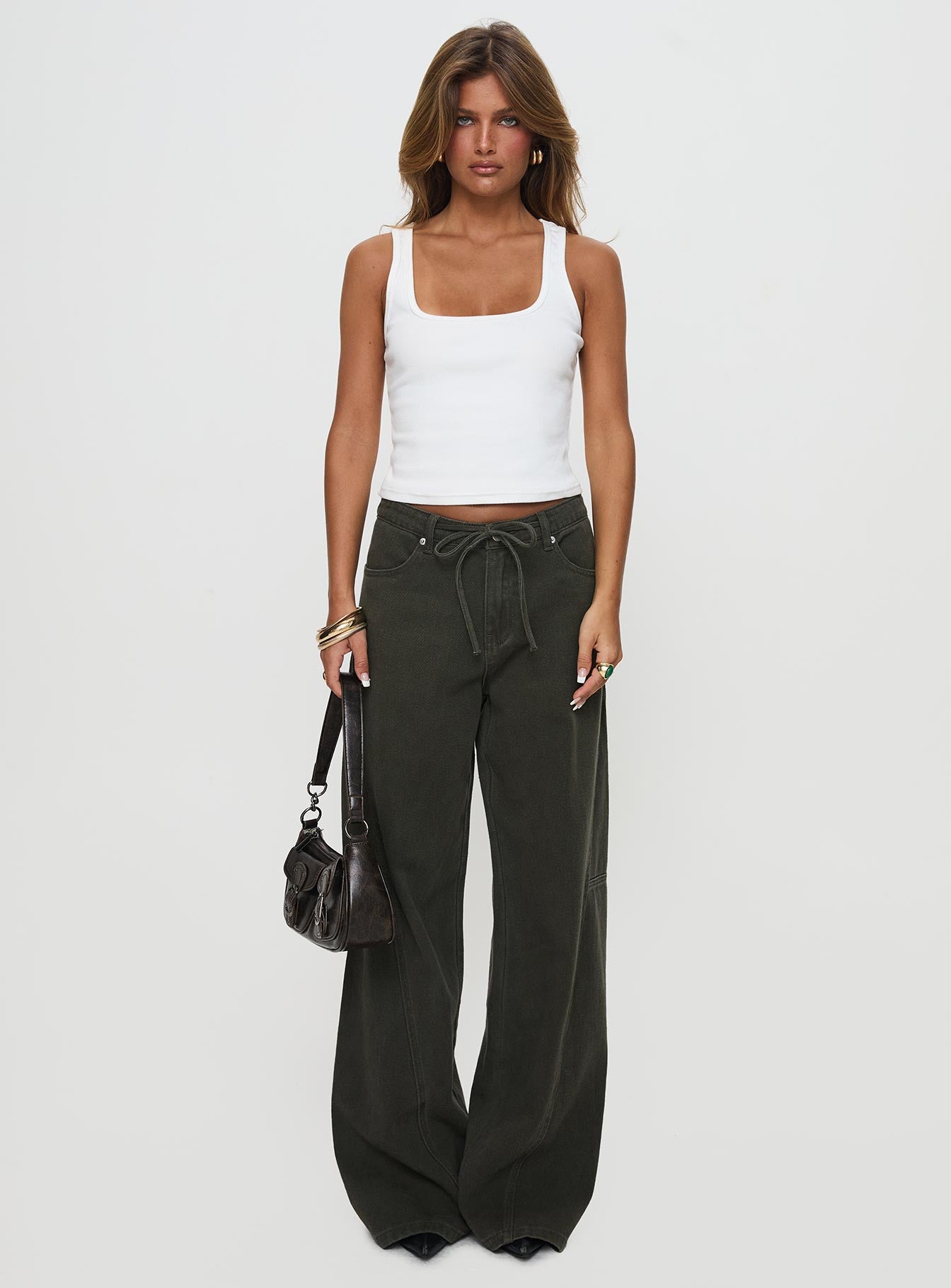 Bruiser Tie Waist Jeans Green Petite