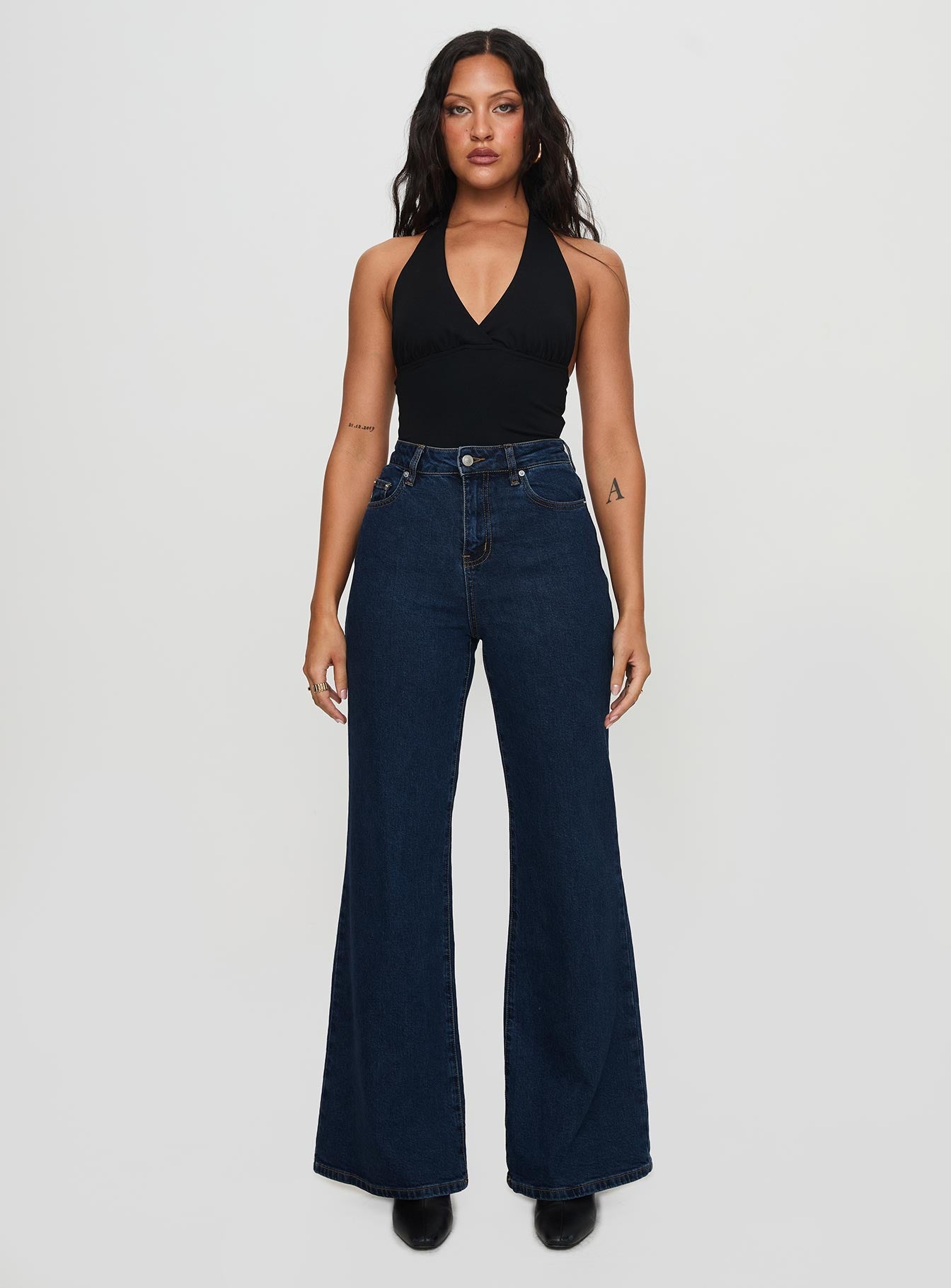 Thearlie High Flare Jean Dark Wash