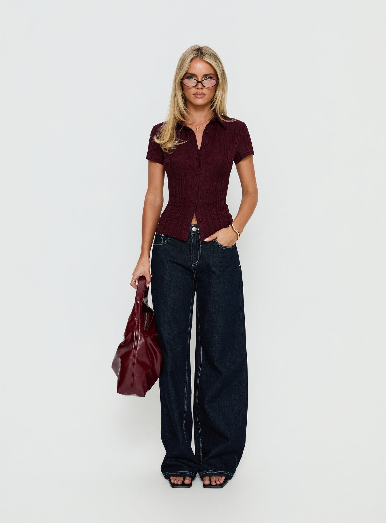 When You Sleep Short Sleeve Top Wine