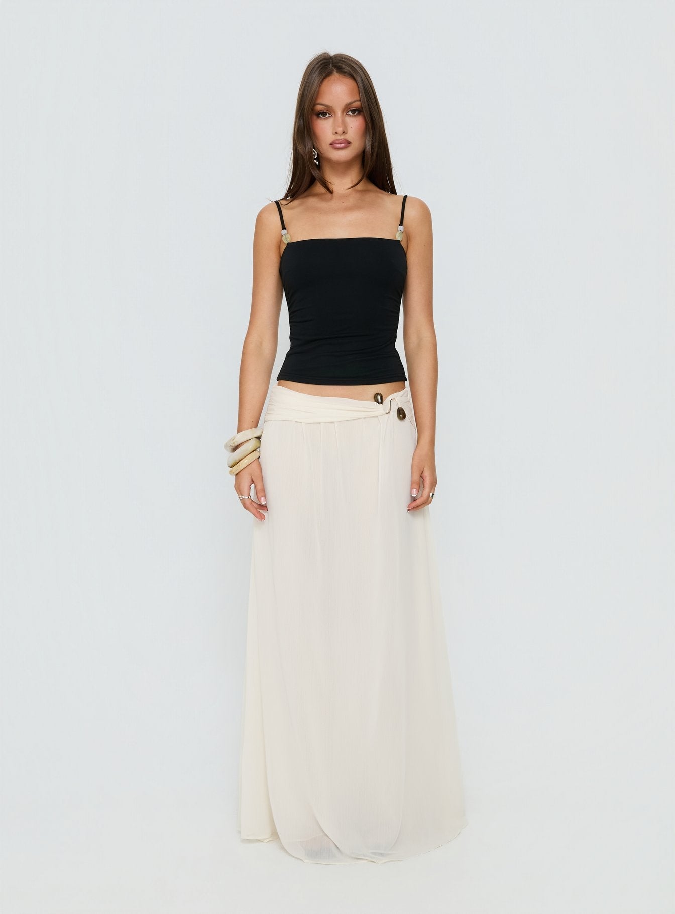 Isameika Beaded Tank Top Black