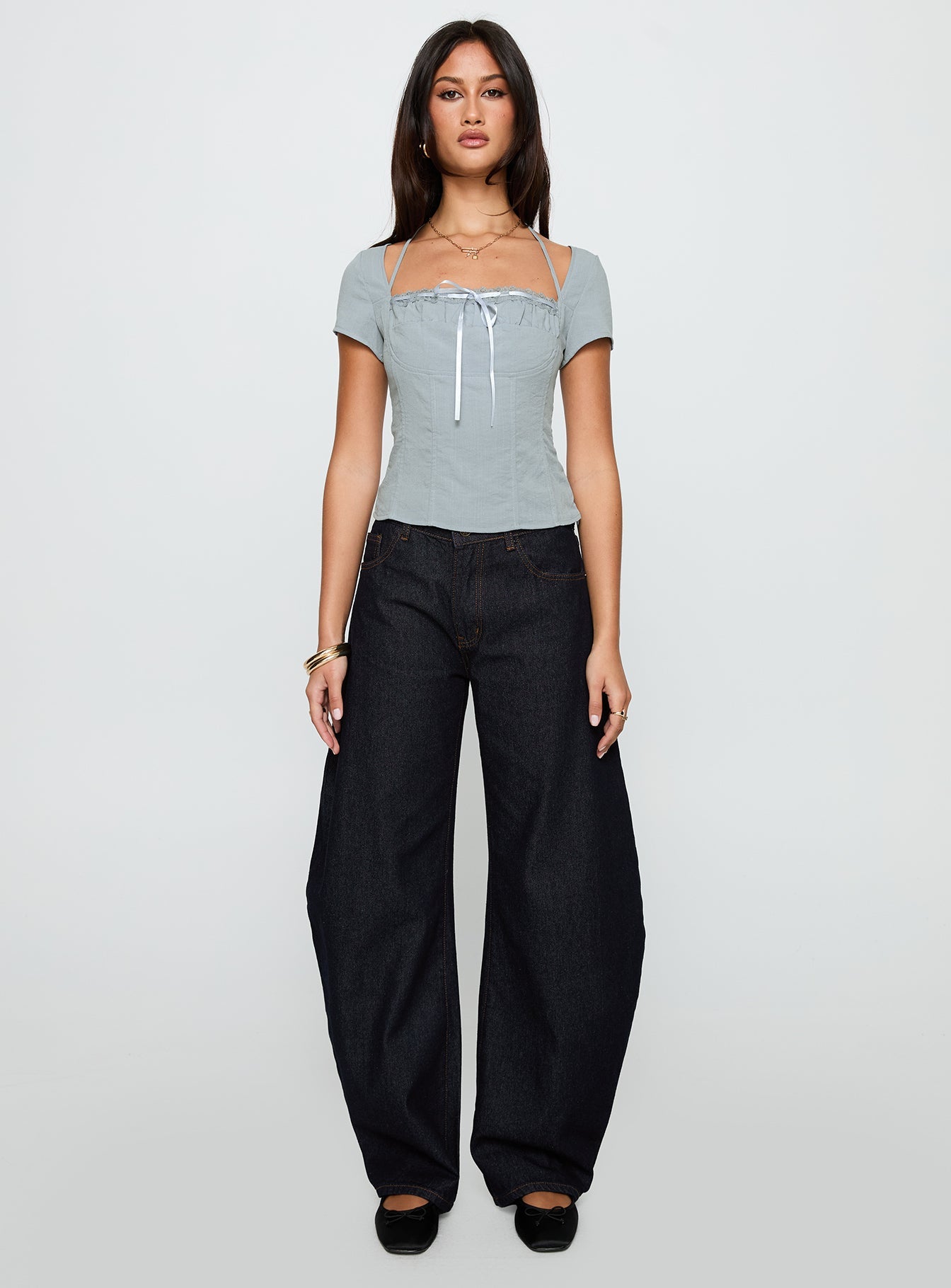 Trynia Short Sleeve Top Blue