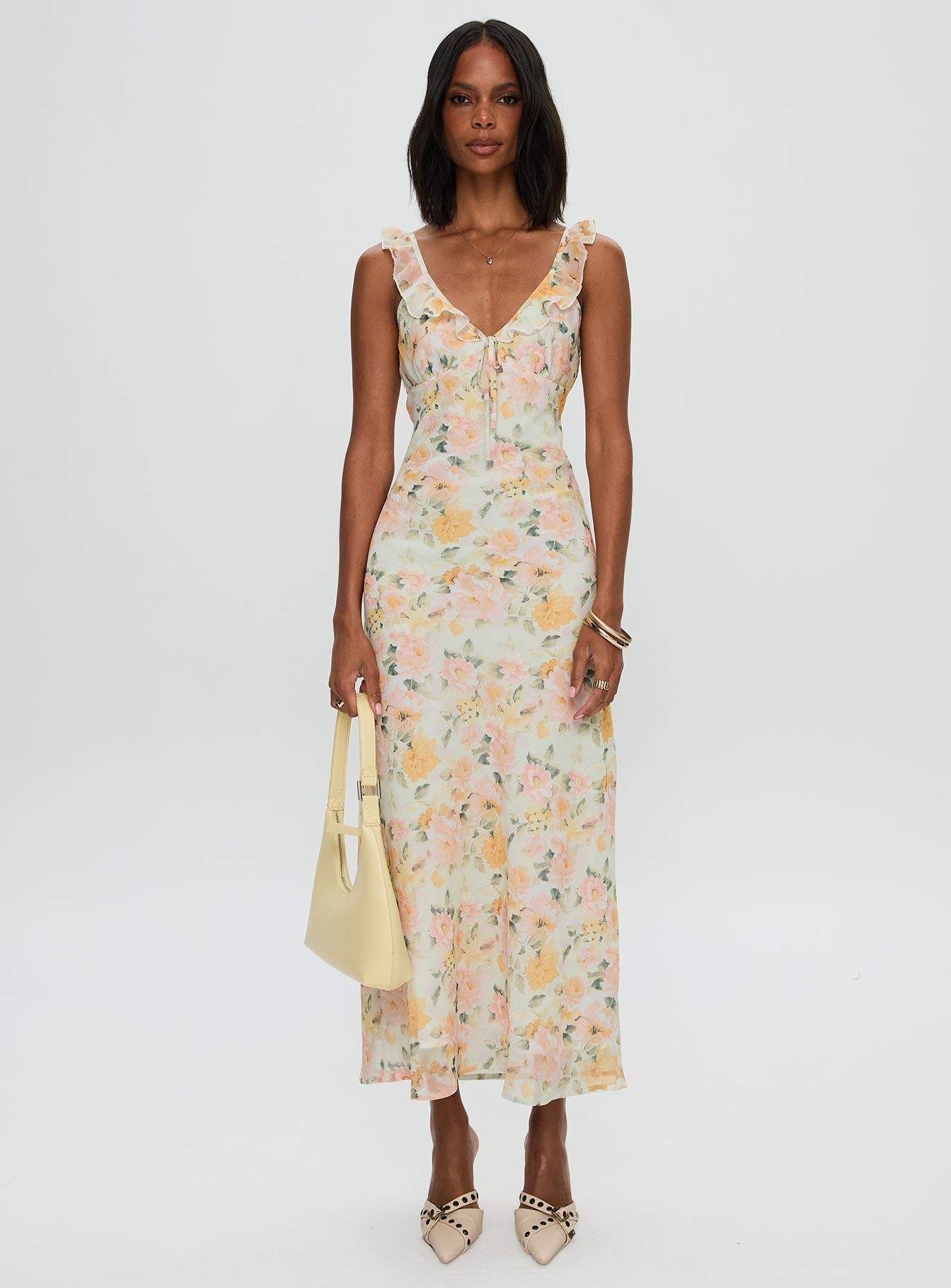 On A Wave Frill Detail Maxi Dress Multi