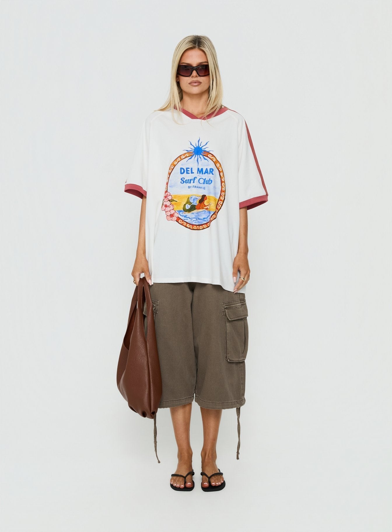 Del Mar Surf Club Oversized Graphic Tee White / Multi