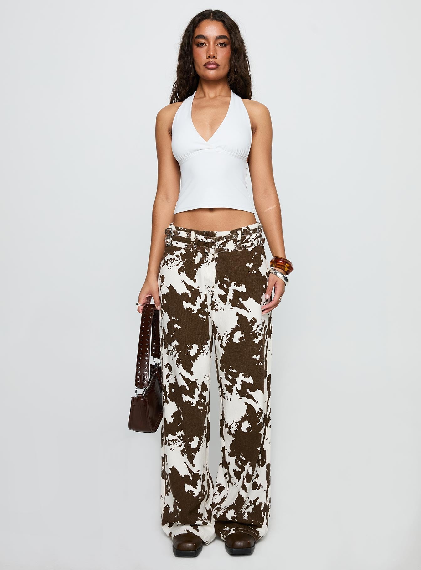 Baccarat Belted Pant Cow Print