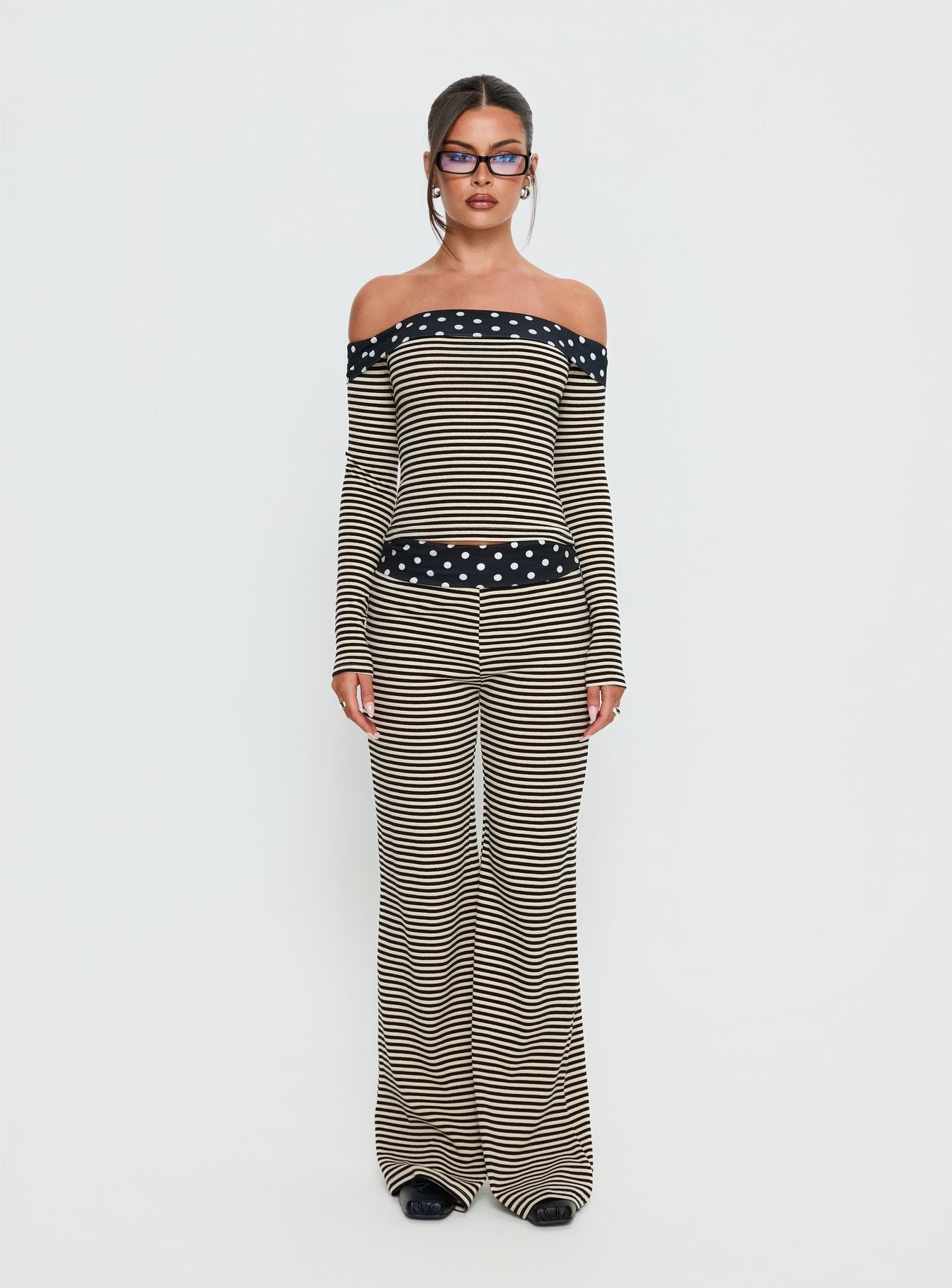 Virenna Fold Over Pants Black Multi