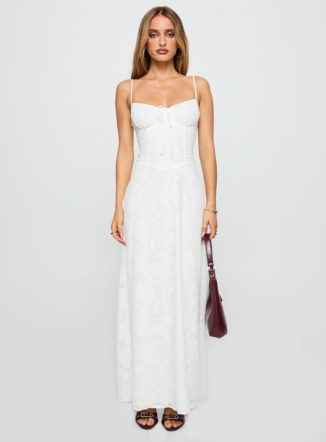 Kosetta Burnout Maxi Dress White