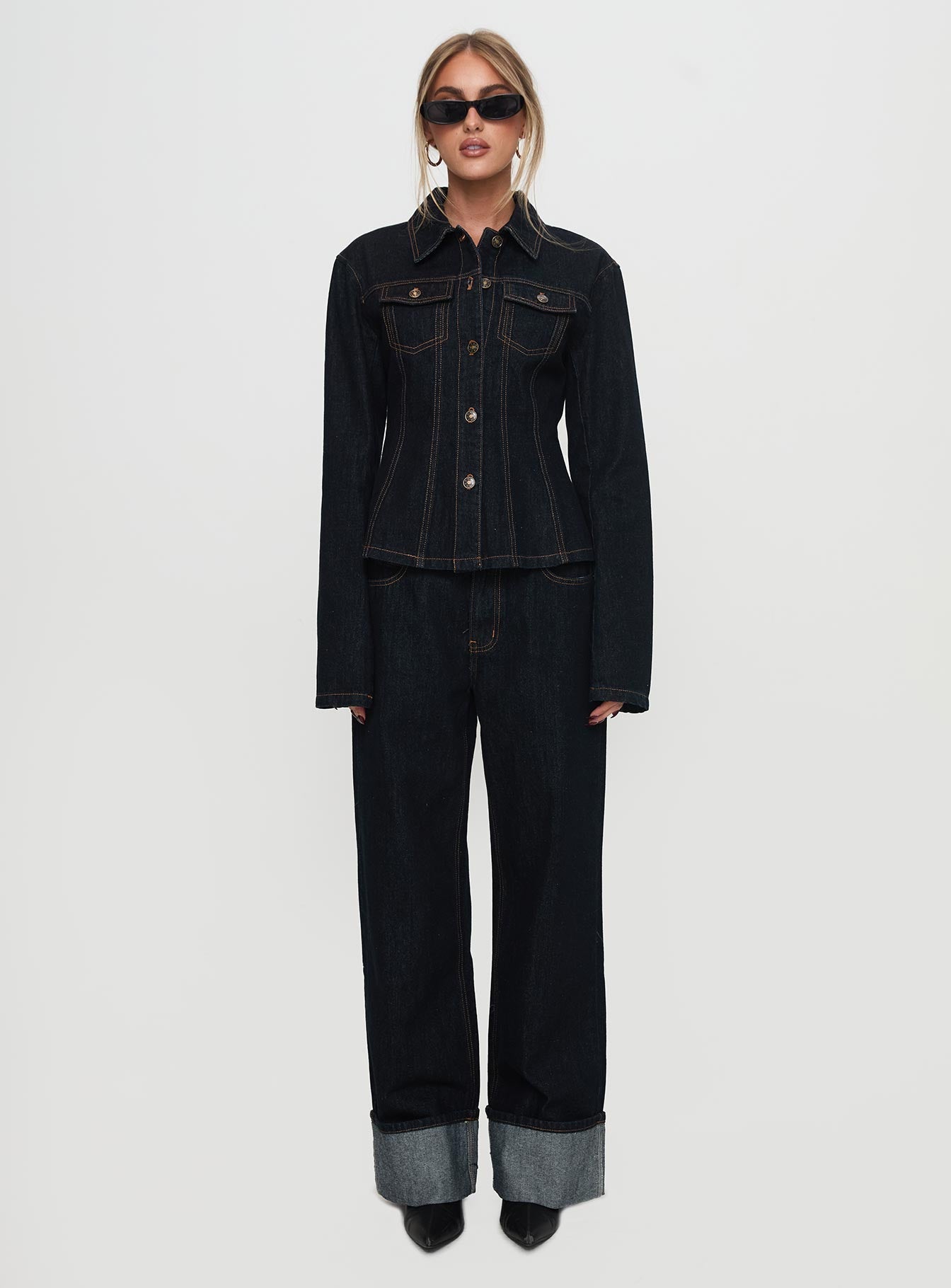 Top Model Cuffed Jean Dark Denim