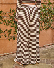 Classic Current Pleated Striped Wide Leg Pants