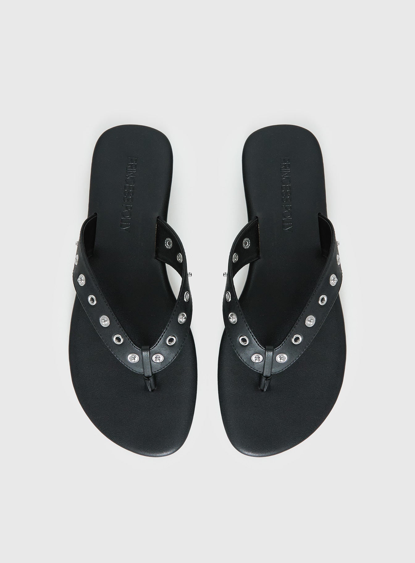 Lyana Eyelet Detail Sandals Black