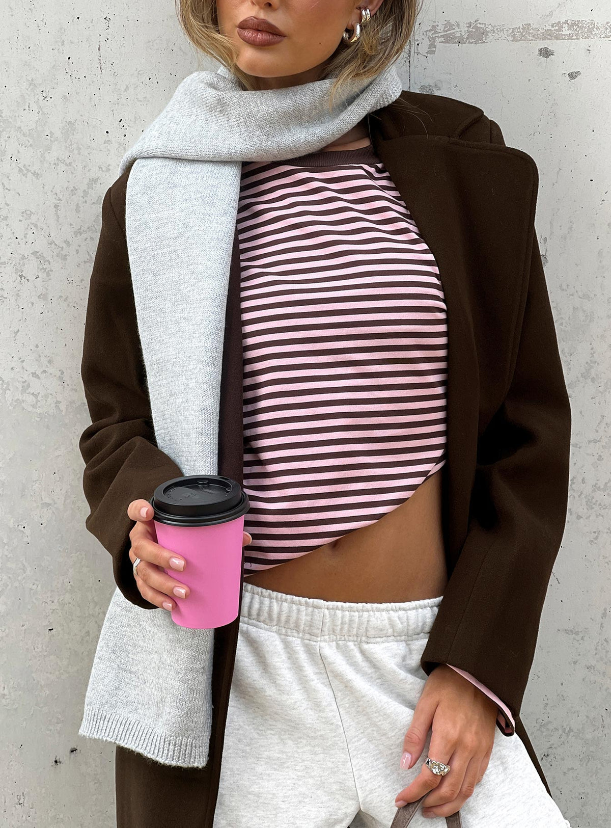 Delyla Knit Scarf Grey