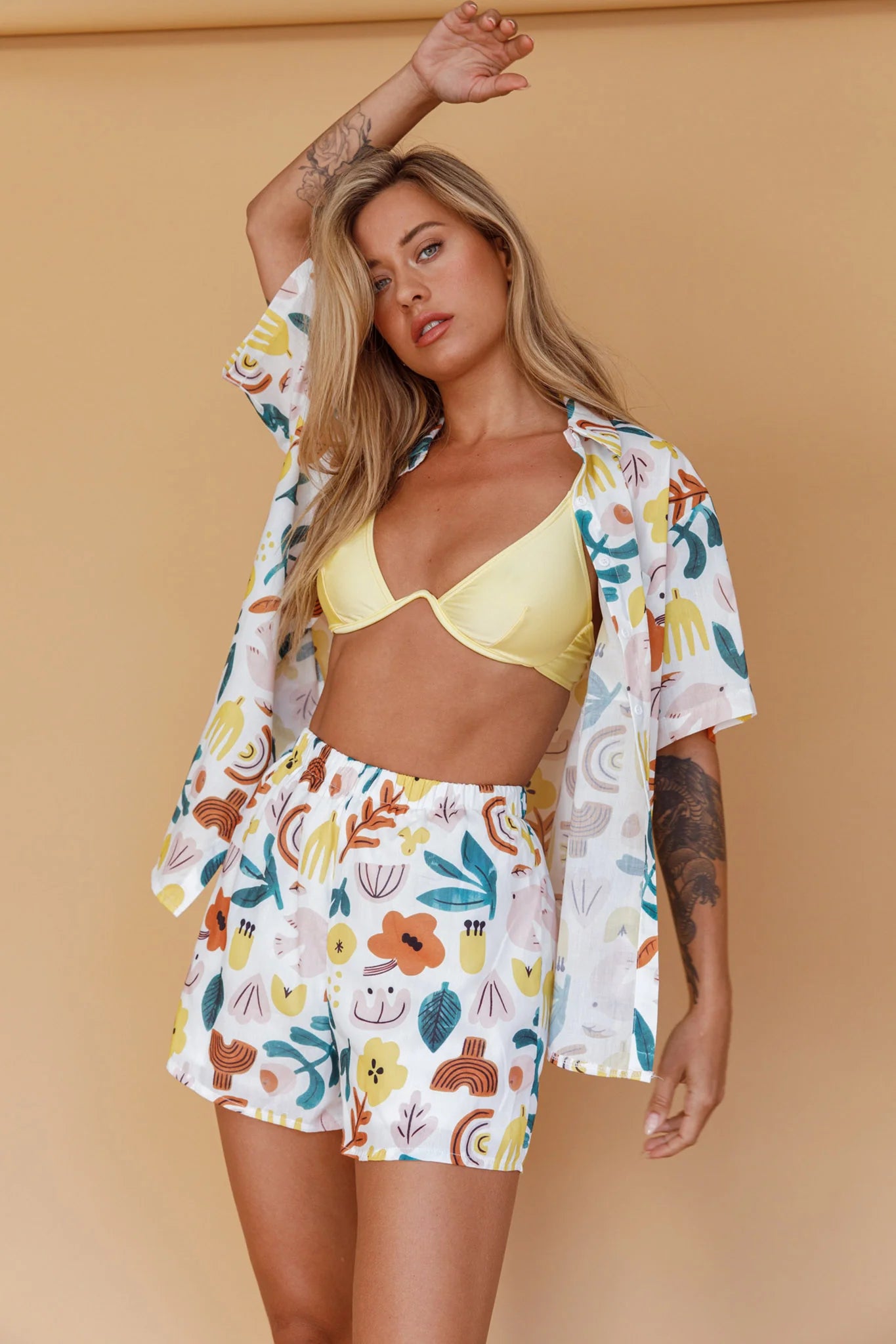 Just A Hunch Button Shirt Printed White