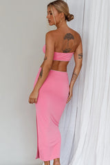 Bridget Cut-Out Midi Dress Barbie Pink