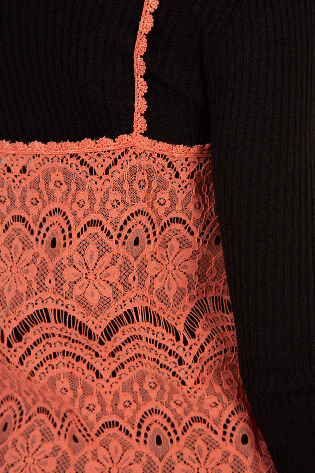 Coral lace spaghetti strap tank