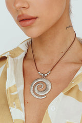 Coolum Swirl Pendant Necklace Silver