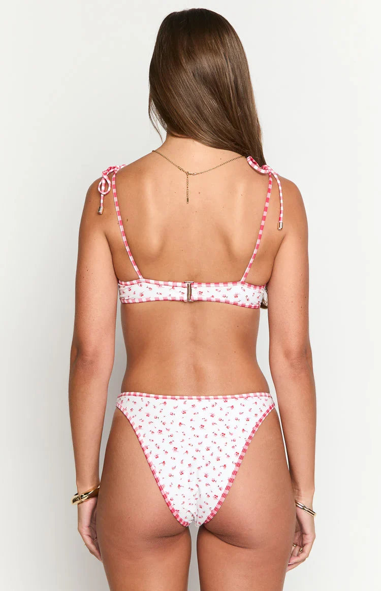 9.0 Swim Bianca Red Floral Bikini Top