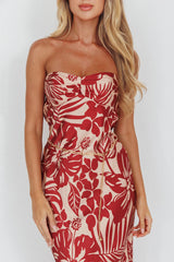 Kona Cowl Back Midi Dress Floral Flame