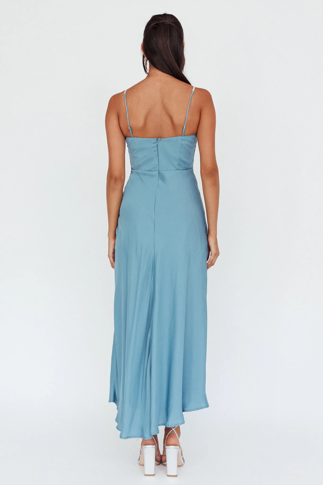 Linka Diamante Strap Maxi Dress Steel