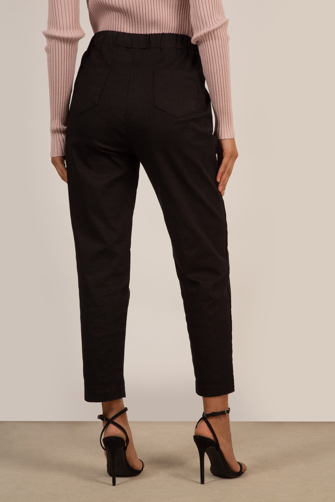 Black loose fit drawstring trousers